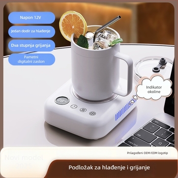Podgrijavajuća podloga za šalicu s ABS kućištem, napajanje iz mreže, dodirno upravljanje, bez automatskog isključivanja