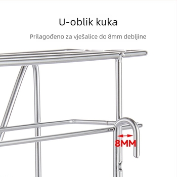 Zidni držač za nože i kuhinjsku organizaciju od 304 nehrđajućeg čelika, višenamjenski, moderni minimalistički stil