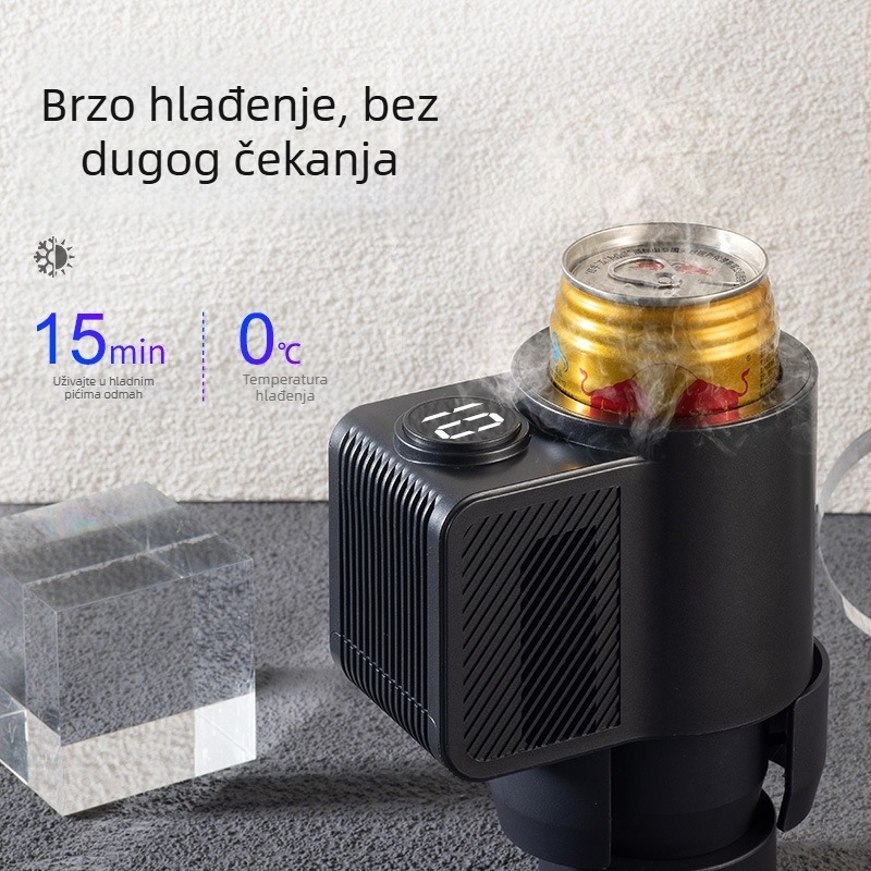 Auto hladnjak s brzim hlađenjem i grijanjem, prijenosni nehrđajući čelik, 12V, 36W, raspon 0-60°C