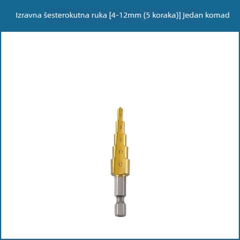 Set od 3 pagoda-stilnih svrdla s šesterokutnim držačem, u platnenoj torbici