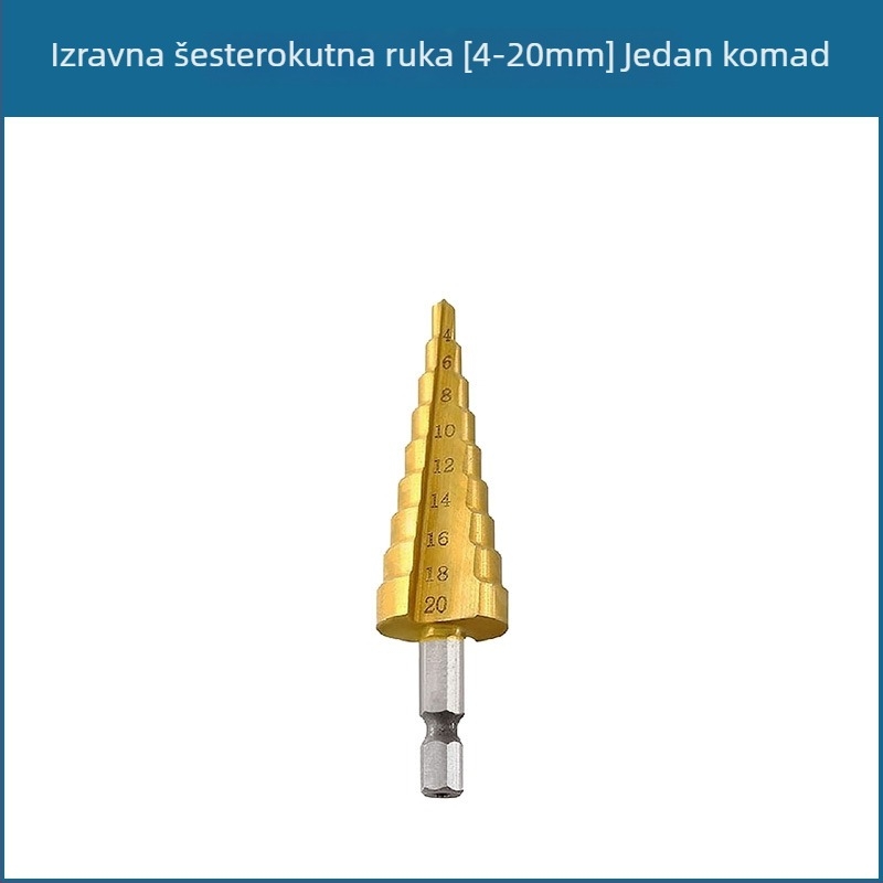 Set od 3 pagoda-stilnih svrdla s šesterokutnim držačem, u platnenoj torbici