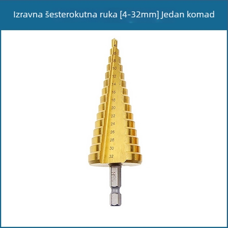 Set od 3 pagoda-stilnih svrdla s šesterokutnim držačem, u platnenoj torbici