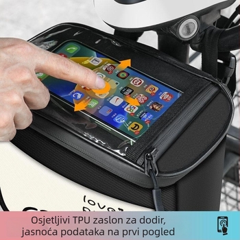 Kepu prednja torba za upravljač električnog bicikla – vodootporna torba za pohranu telefona i punjača