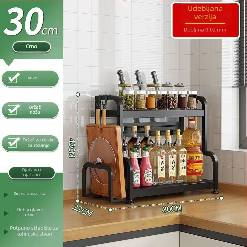 Retro stil stalak za začine na kuhinjskoj ploči, bez bušenja, za bočice umaka i začina