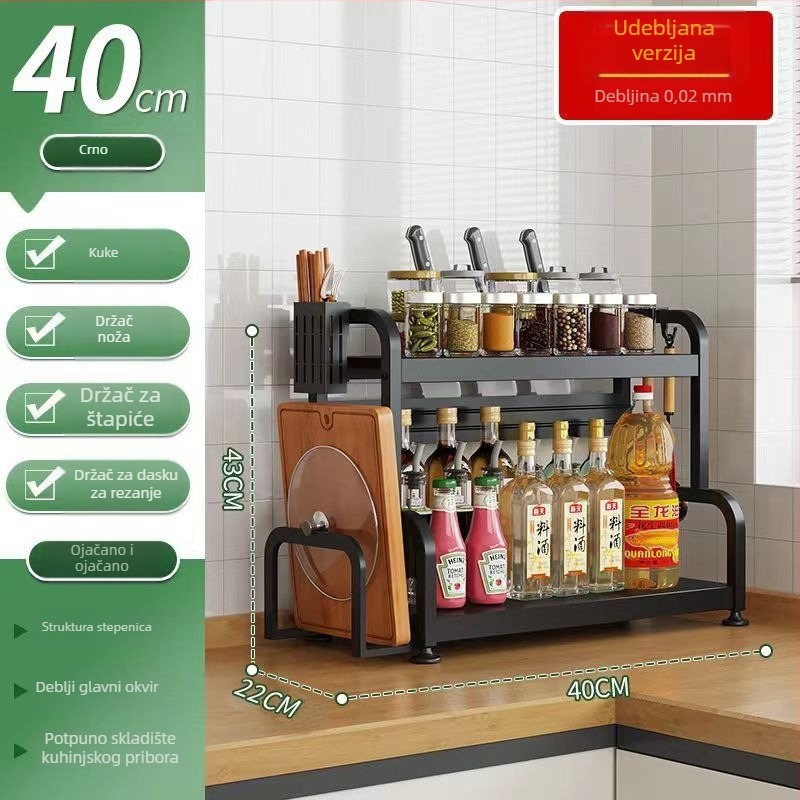 Retro stil stalak za začine na kuhinjskoj ploči, bez bušenja, za bočice umaka i začina