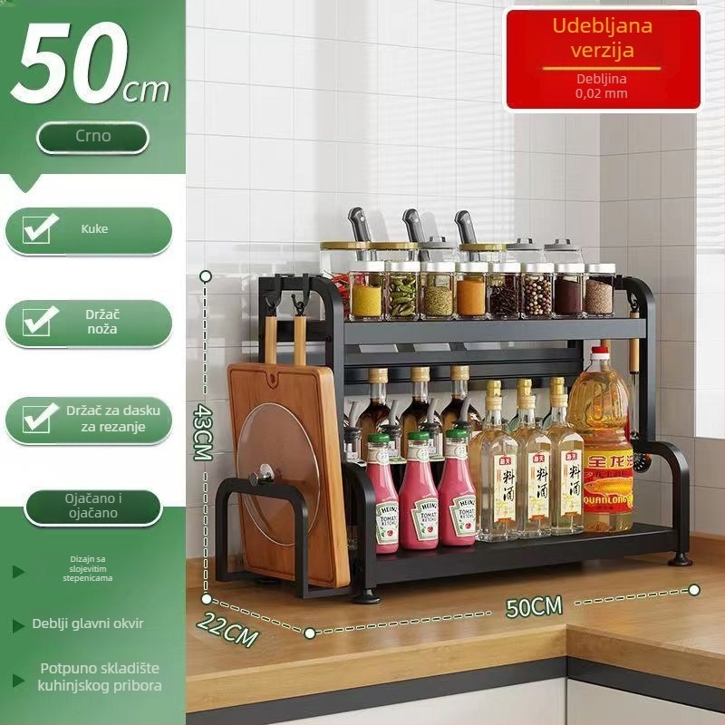 Retro stil stalak za začine na kuhinjskoj ploči, bez bušenja, za bočice umaka i začina