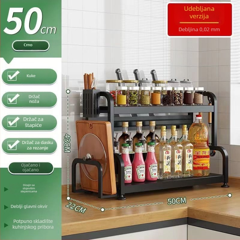 Retro stil stalak za začine na kuhinjskoj ploči, bez bušenja, za bočice umaka i začina