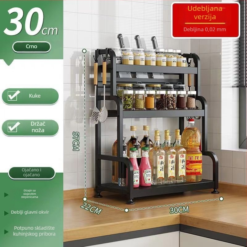 Retro stil stalak za začine na kuhinjskoj ploči, bez bušenja, za bočice umaka i začina