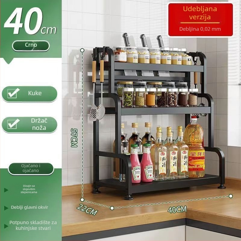 Retro stil stalak za začine na kuhinjskoj ploči, bez bušenja, za bočice umaka i začina