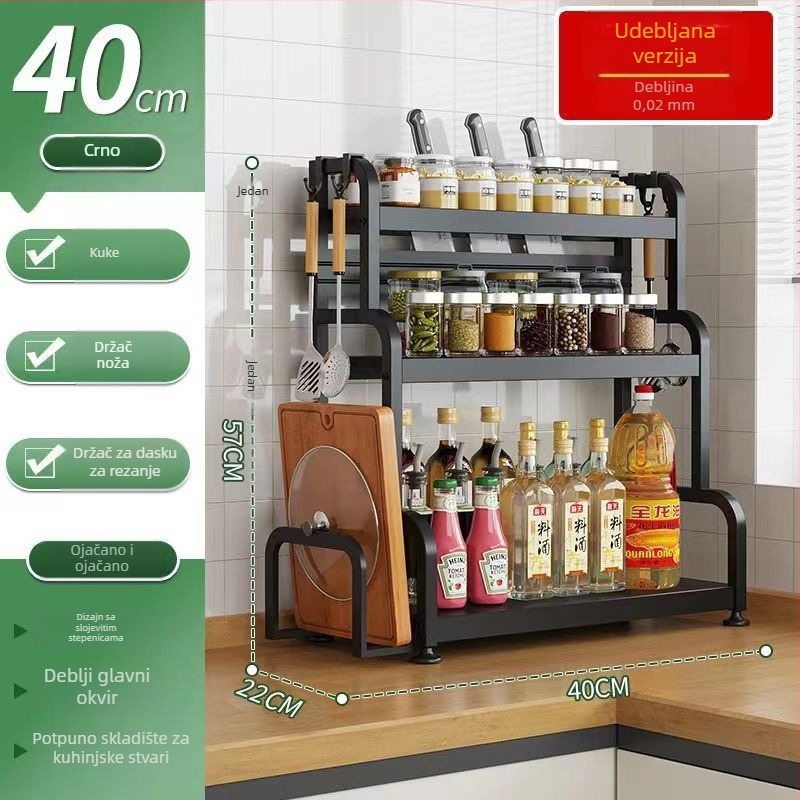 Retro stil stalak za začine na kuhinjskoj ploči, bez bušenja, za bočice umaka i začina