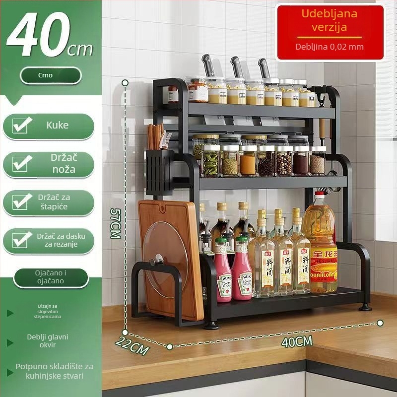 Retro stil stalak za začine na kuhinjskoj ploči, bez bušenja, za bočice umaka i začina