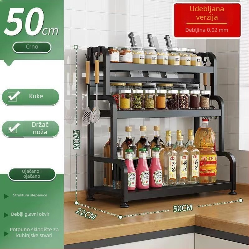 Retro stil stalak za začine na kuhinjskoj ploči, bez bušenja, za bočice umaka i začina