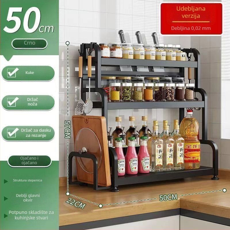 Retro stil stalak za začine na kuhinjskoj ploči, bez bušenja, za bočice umaka i začina