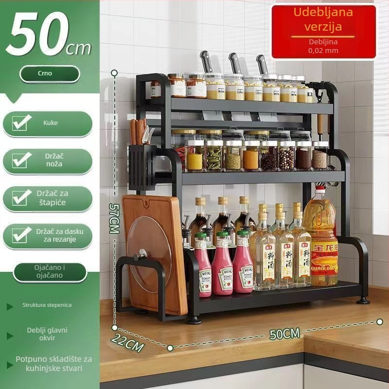 Retro stil stalak za začine na kuhinjskoj ploči, bez bušenja, za bočice umaka i začina