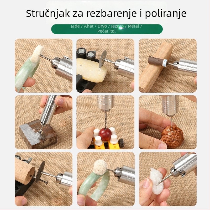 Visokoučinkoviti stroj za graviranje i poliranje nakita s električnim brušenjem za jade i metal, drvorezba i korijen drvoreza, mekani osovinski pogon (Napajanje: 3.7)
