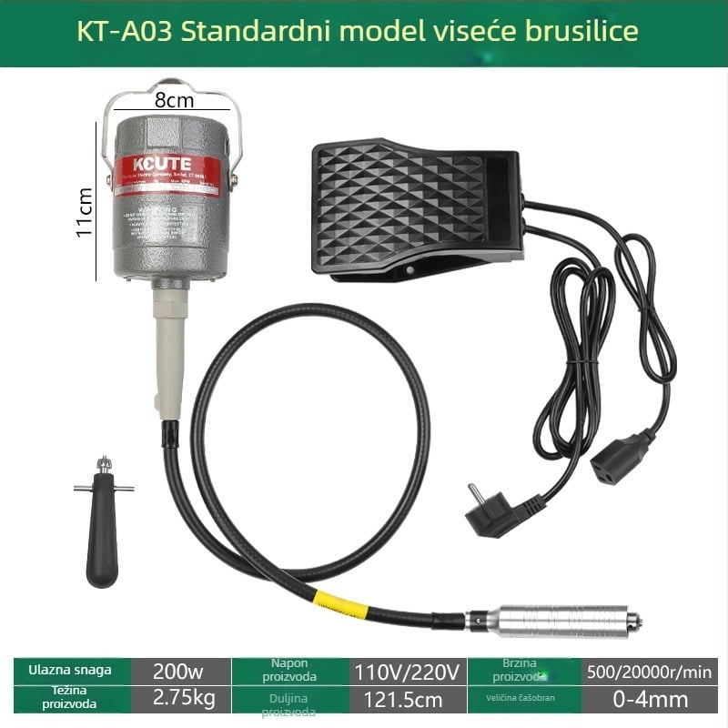 Visokoučinkoviti stroj za graviranje i poliranje nakita s električnim brušenjem za jade i metal, drvorezba i korijen drvoreza, mekani osovinski pogon (Napajanje: 3.7)