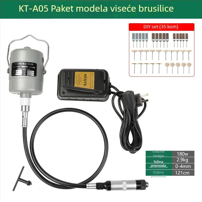 Visokoučinkoviti stroj za graviranje i poliranje nakita s električnim brušenjem za jade i metal, drvorezba i korijen drvoreza, mekani osovinski pogon (Napajanje: 3.7)