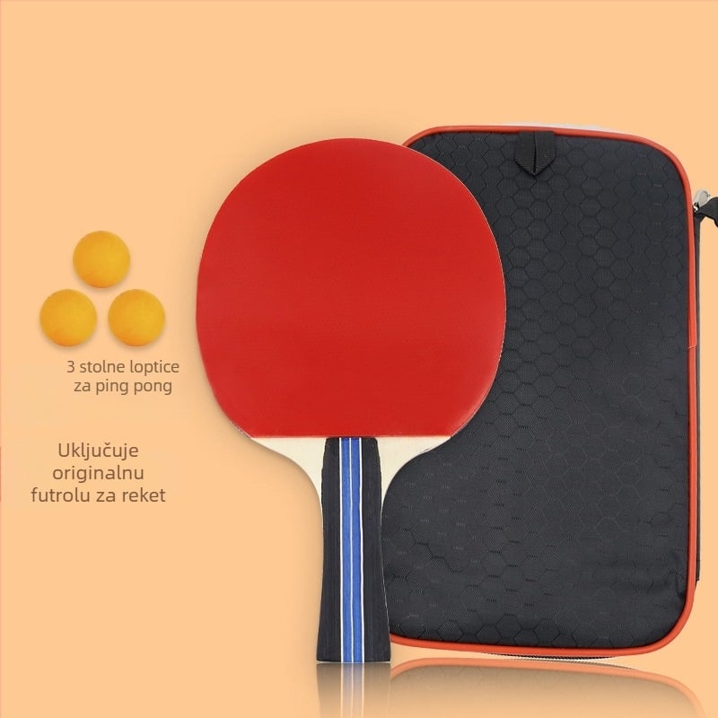 YUNMAI raketa za stolni tenis, horizontalni tip, drvena ploča od topole, adhezivna guma, za trening i natjecanje
