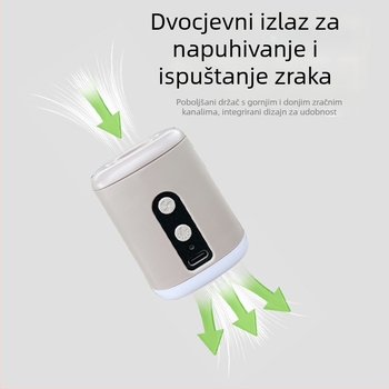 Prijenosna električna pumpa za zrak s LED svjetlom, baterija 1600 mAh, bežična, tlak 4,5 kPa, težina 107 g