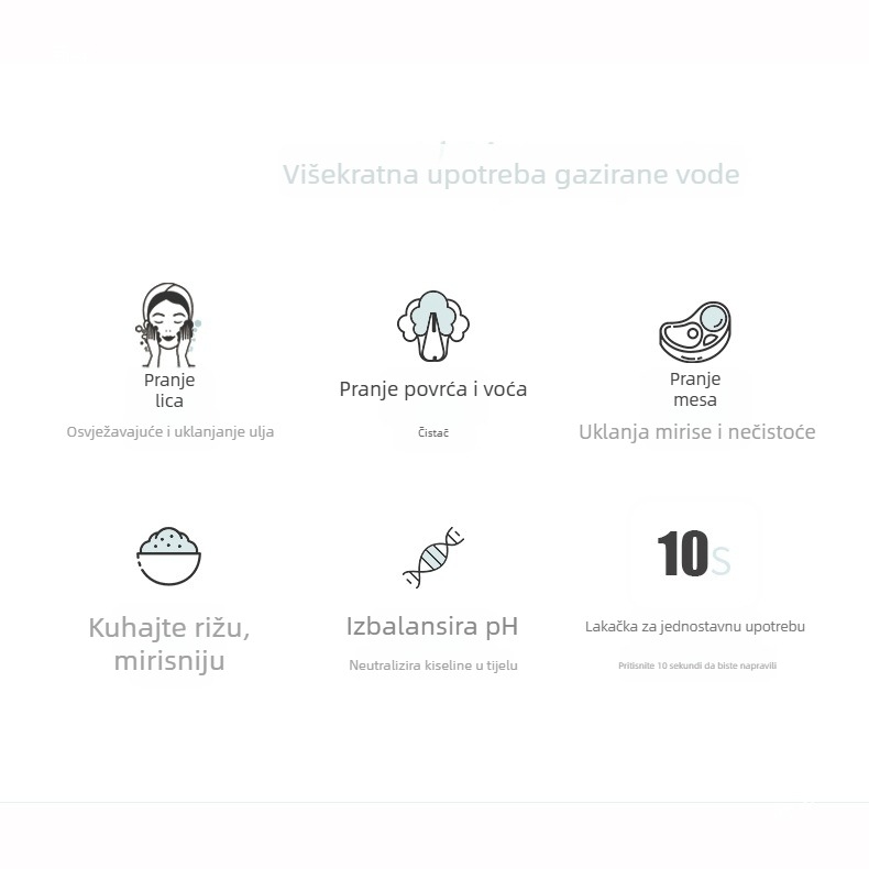 Stroj za gaziranje vode, model BJC, kapacitet 60L, snaga 1W, kompatibilan s univerzalnim CO2 cilindrom