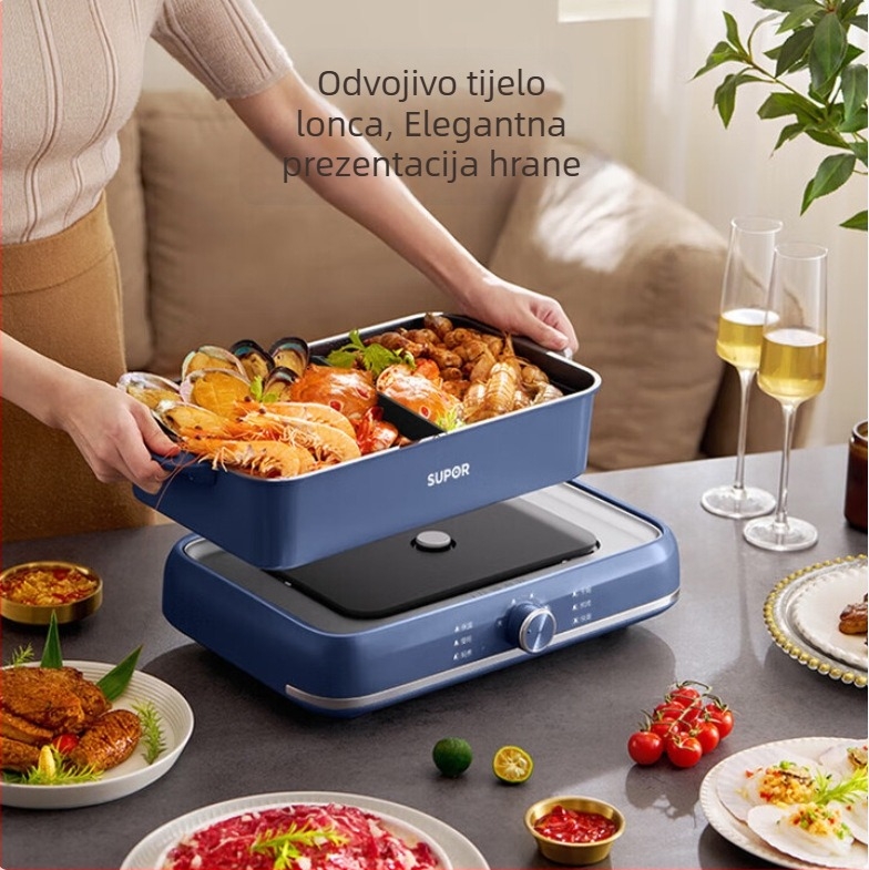 Supor Yuanyang električni lonac s odvojivim tijelom, 1500W+, 6L+, 220V, regulacija temperature
