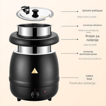 Višenamjenska posuda za juhu od nehrđajućeg čelika s dvostrukim dnom i izolacijom, model 255, kompatibilna sa svim štednjacima