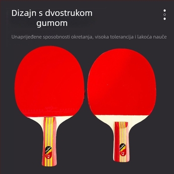 Raketa za stolni tenis, dvostruka invertna guma, horizontalni držač, topolovo drvo, model 6315