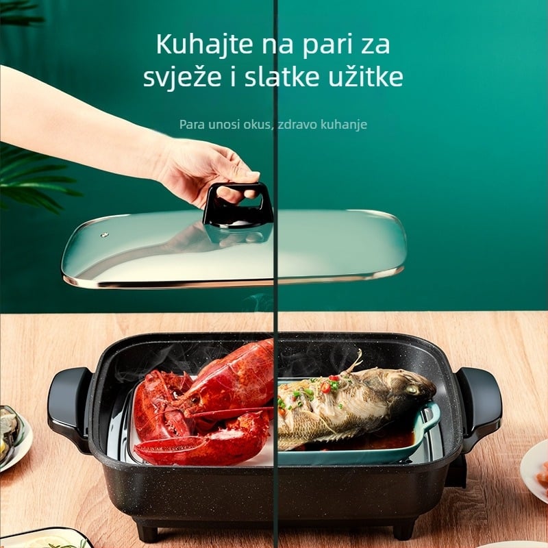 Pravokutna komercijalna električna gril tava za ribu, omotanu u papir, velika kapaciteta, za restorane, višefunkcionalna