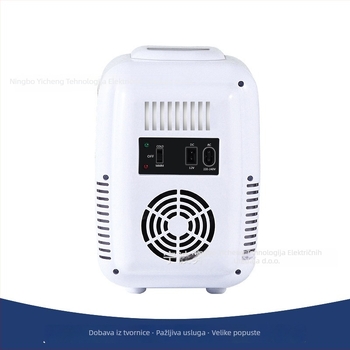 Mini autohladnjak za kozmetiku, prijenosni, kapacitet 4 L, 48 W, napajanje AC 100–240 V / DC 12 V, raspon temperature 5°C–65°C, ABS kućište