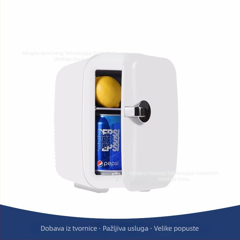 Mini autohladnjak za kozmetiku, prijenosni, kapacitet 4 L, 48 W, napajanje AC 100–240 V / DC 12 V, raspon temperature 5°C–65°C, ABS kućište