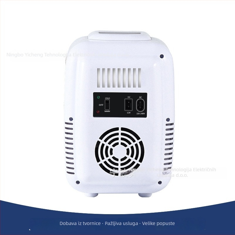 Mini autohladnjak za kozmetiku, prijenosni, kapacitet 4 L, 48 W, napajanje AC 100–240 V / DC 12 V, raspon temperature 5°C–65°C, ABS kućište