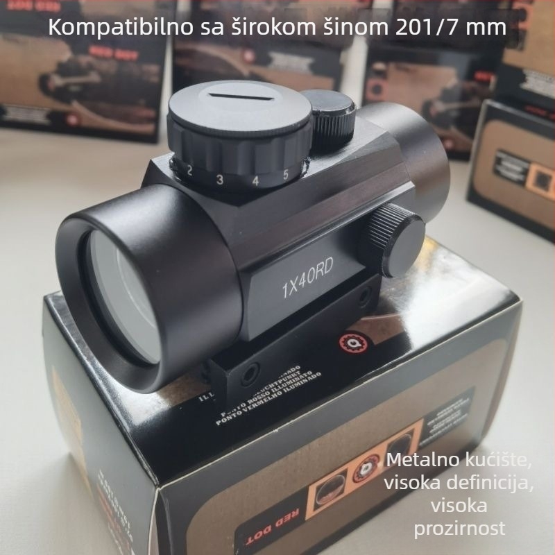 Metalni monokularni teleskop s crveno-zelenu ciljnu točku, 1×40, za vanjsku upotrebu
