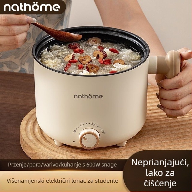 Električna posuda s grilom i parom, kapacitet 2 L, za 2–3 osobe, keramičko unutarnje posuđe, upravljanje gumbom, sve u jednom, model YL-5