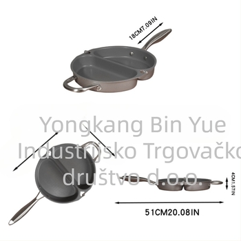 Višenamjenski lonac s dvostrukim dnom i non-stick premazom - aluminij, težina 1,5 kg, dubina 5 cm