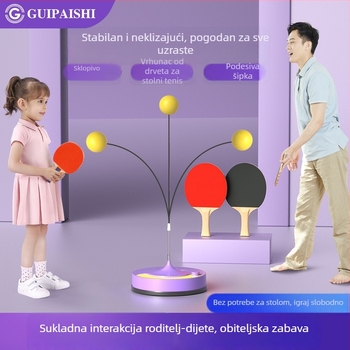Dječji trener stolnog tenisa – unutarnja sparing igračka, raketa s ravnim udarcem, PE osnova, guma s ljepilom, mogućnost tiskanja logotipa
