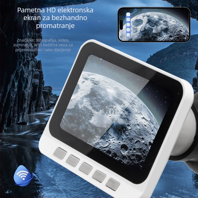 Astronomski teleskop, profesionalni, visoke snage, dvostruka upotreba – svemir i Zemlja, promatranje Mjeseca i Jupitera, model 704TZ