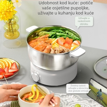 Podijeljeni električni lonac, do 800W, kapacitet 2–3 L, tijelo i unutarnja posuda od nehrđajućeg čelika, funkcija protiv isušivanja