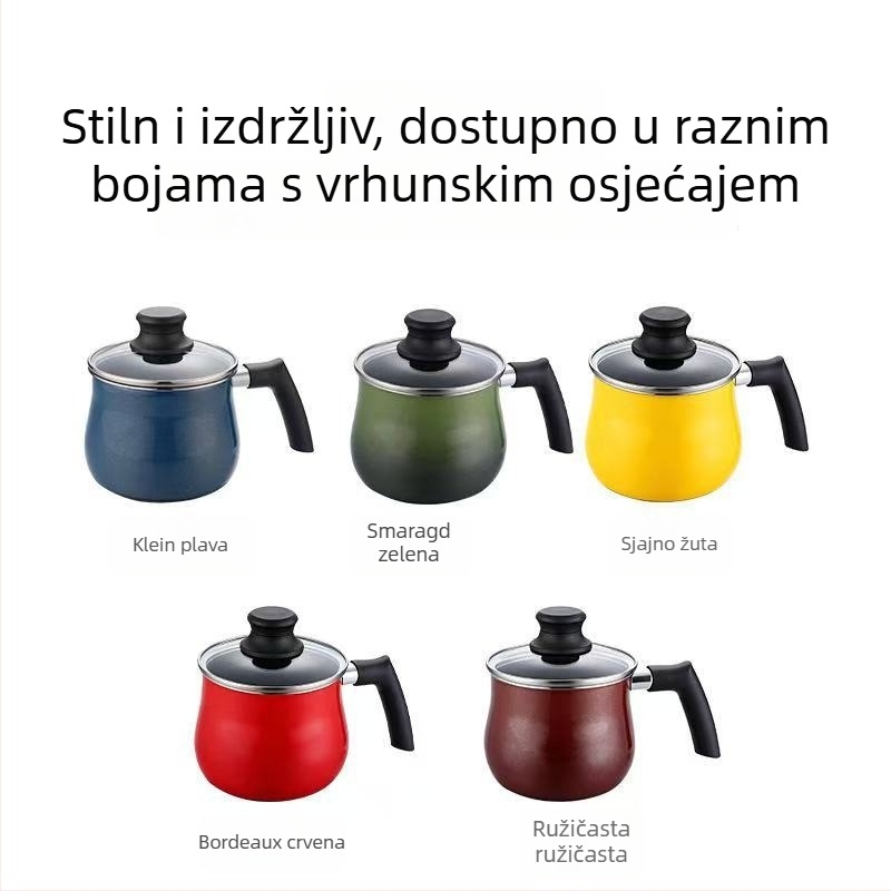 Takaho emajlirani višenamjenski lonac s neprijanjajućim slojem, staklenim poklopom, višeslojno dno, kompatibilan sa svim pločama štednjaka
