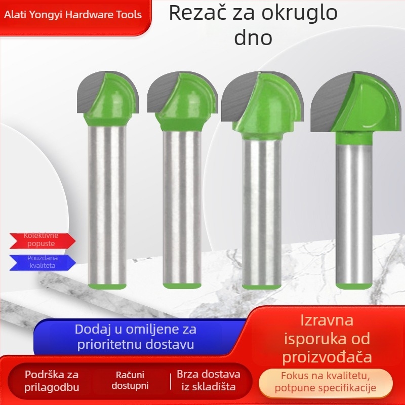 Polukružna glodalica za ključe, serija glodalica s okruglim dnom, tvrda zlitina, obložena, okrugla ručka