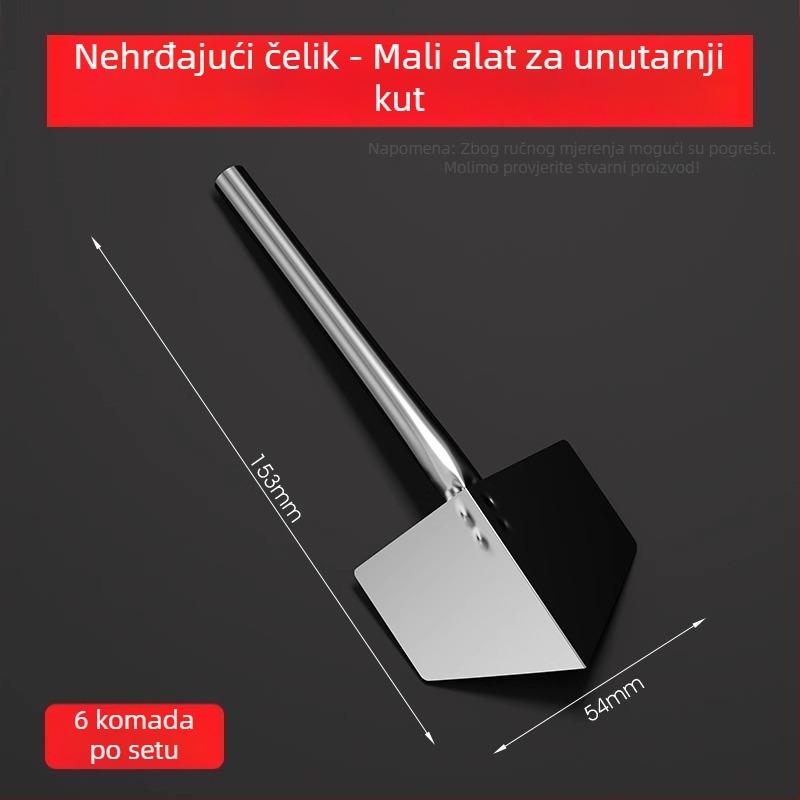 Nerđajući čelični alat za kutove za unutarnje i vanjske zidove – skraper za unutarnje i vanjske kutove te alat za žbukanje, model Putty Scraper, marka Strength.