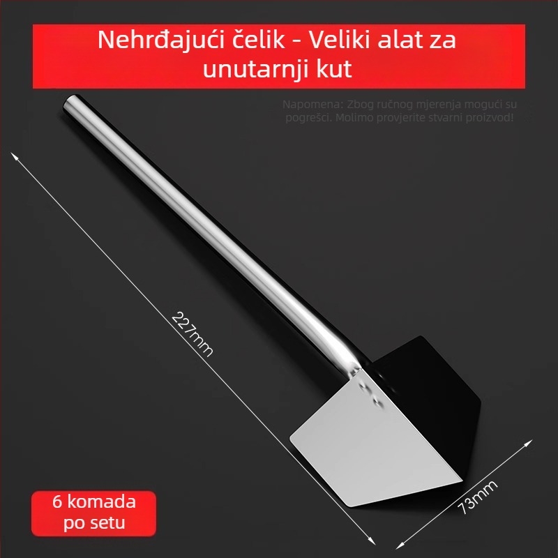Nerđajući čelični alat za kutove za unutarnje i vanjske zidove – skraper za unutarnje i vanjske kutove te alat za žbukanje, model Putty Scraper, marka Strength.