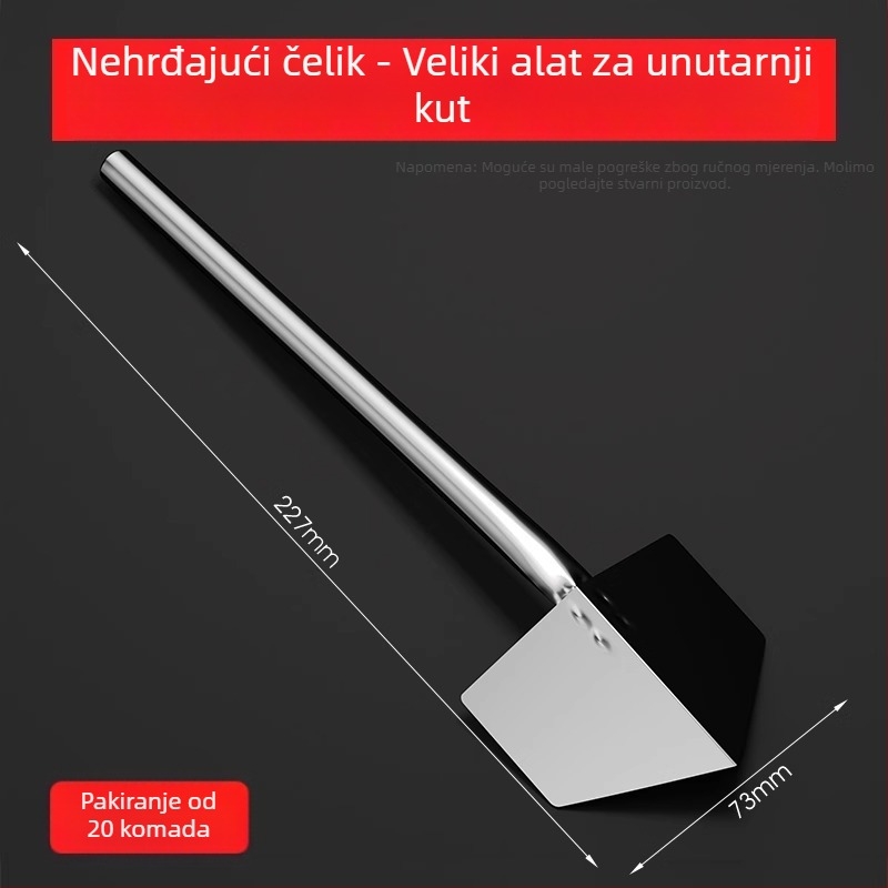 Nerđajući čelični alat za kutove za unutarnje i vanjske zidove – skraper za unutarnje i vanjske kutove te alat za žbukanje, model Putty Scraper, marka Strength.