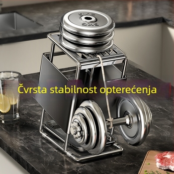 Stalak za nože od nehrđajućeg čelika s držačem za štapiće, za ploču ili zidni montažu, pravokutni dizajn