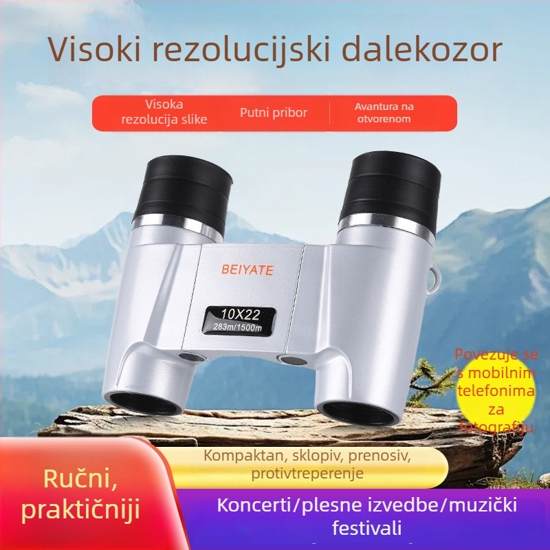 Binokular 10x22 s autofokusom, HD slika, prijenosni za vanjsku upotrebu, noćni vid za fotografiranje, za koncerte i natjecanja