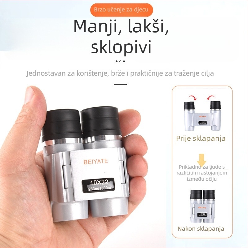 Binokular 10x22 s autofokusom, HD slika, prijenosni za vanjsku upotrebu, noćni vid za fotografiranje, za koncerte i natjecanja
