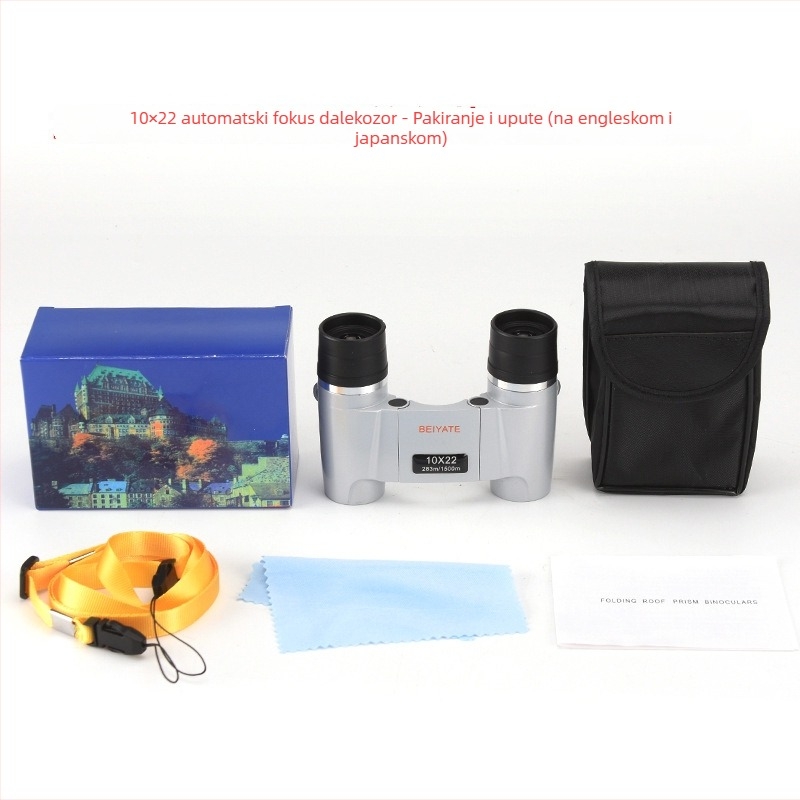 Binokular 10x22 s autofokusom, HD slika, prijenosni za vanjsku upotrebu, noćni vid za fotografiranje, za koncerte i natjecanja