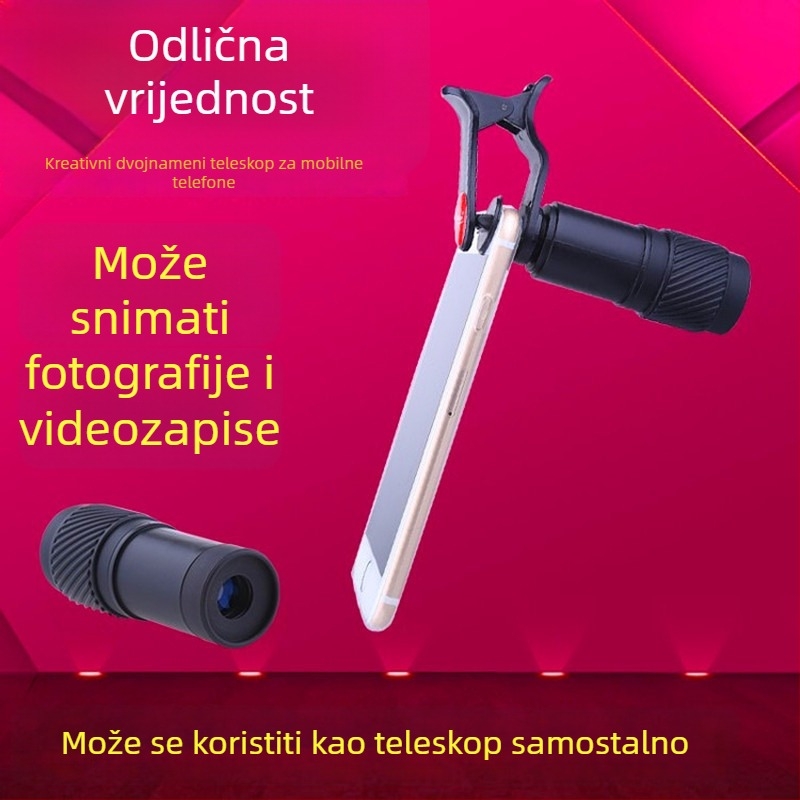 Monokularni teleskop 7×18, HD rezolucija, vidno polje 143 m/1000 m, težina 39 g