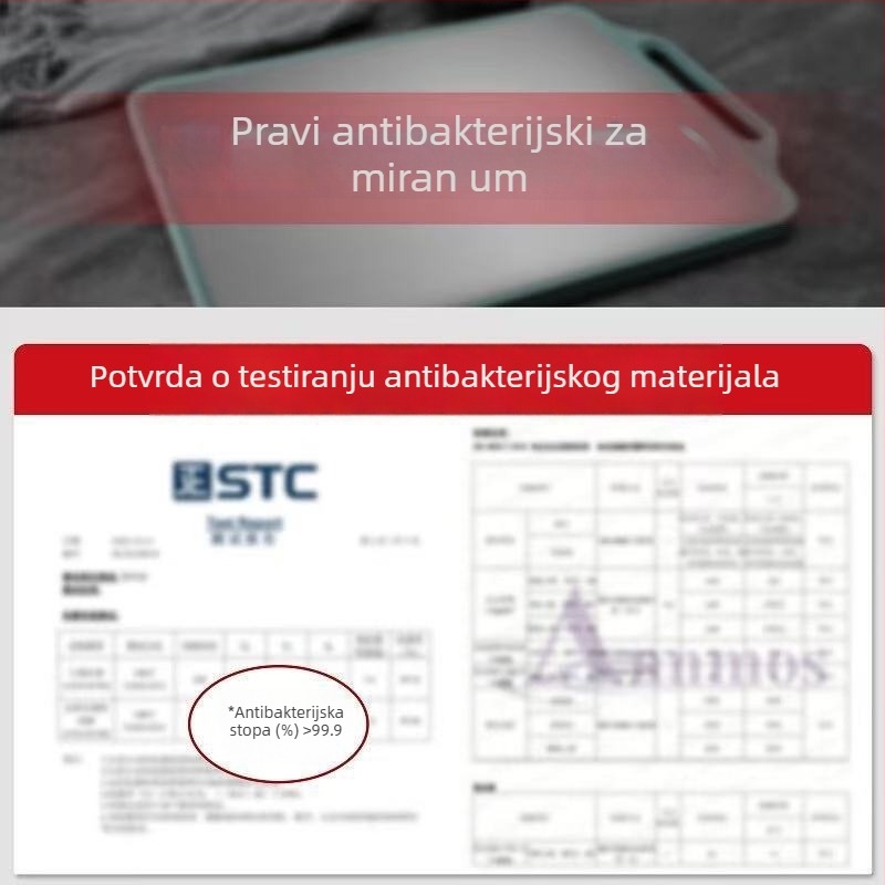 Dvostruka daska za rezanje od nehrđajućeg čelika (antibakterijska, protiv plijesni, protuklizna, višenamjenska, debela)