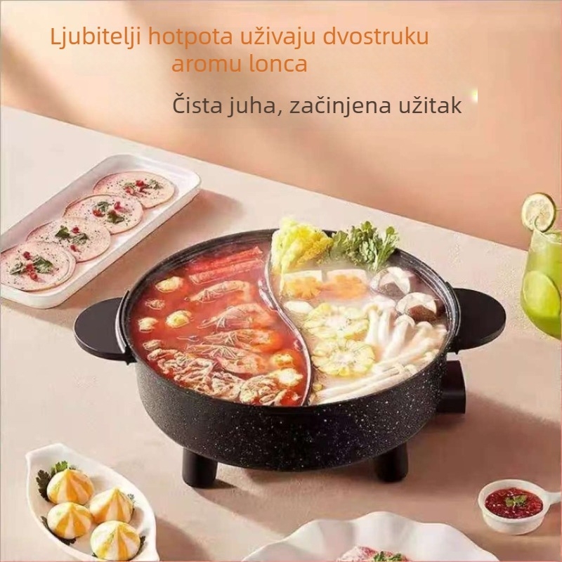 Električni kuhajući lonac s Maifan kamenom, neprijanjajuća površina, kapacitet 5–6 L, 1500 W, regulacija temperature