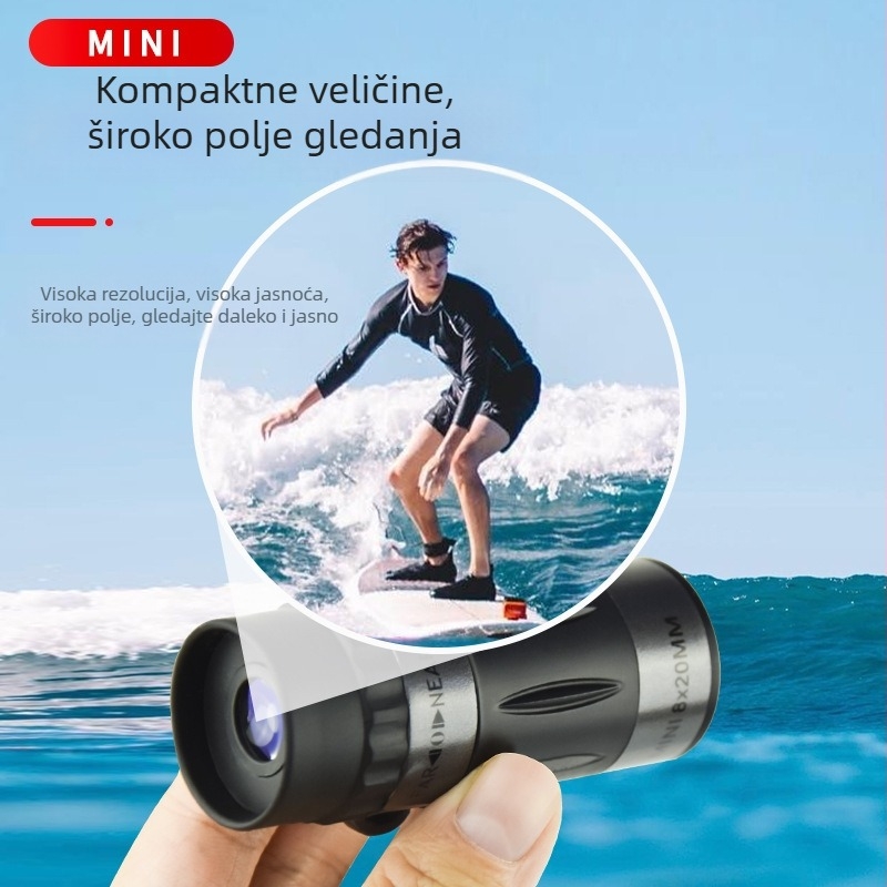 Monokularni teleskop 8x, model 820, vidno polje 131/1000 m, izlazna zjenica 2,5 mm, udaljenost oka 15 mm